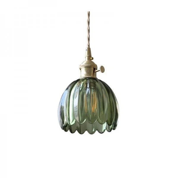 Rovenature Retro Glass Flower Pendant Lamp