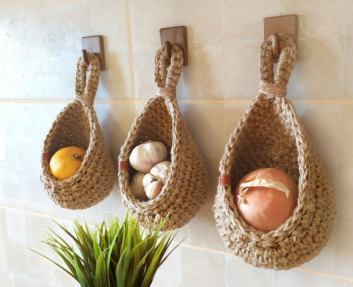 Rovenature Hanging Wall Baskets for Vegetables and Fruits