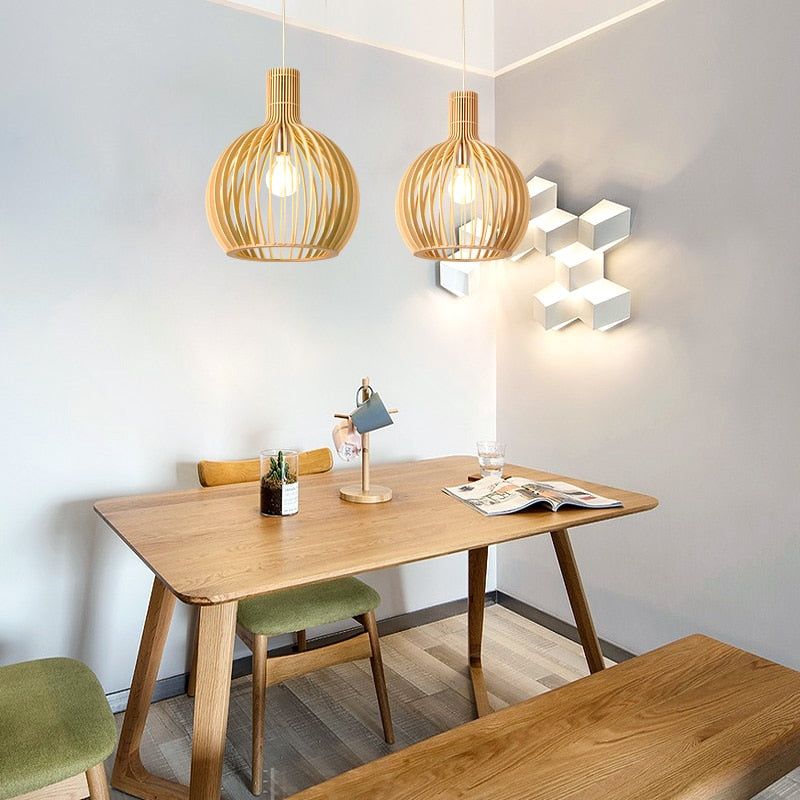 Handcrafted Wood Pendant Light