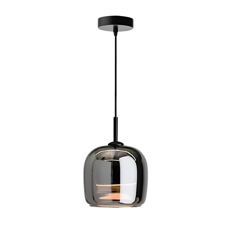 Rovenature Black Glass Pendant Light - Modern LED Chandelier for Stylish Interiors