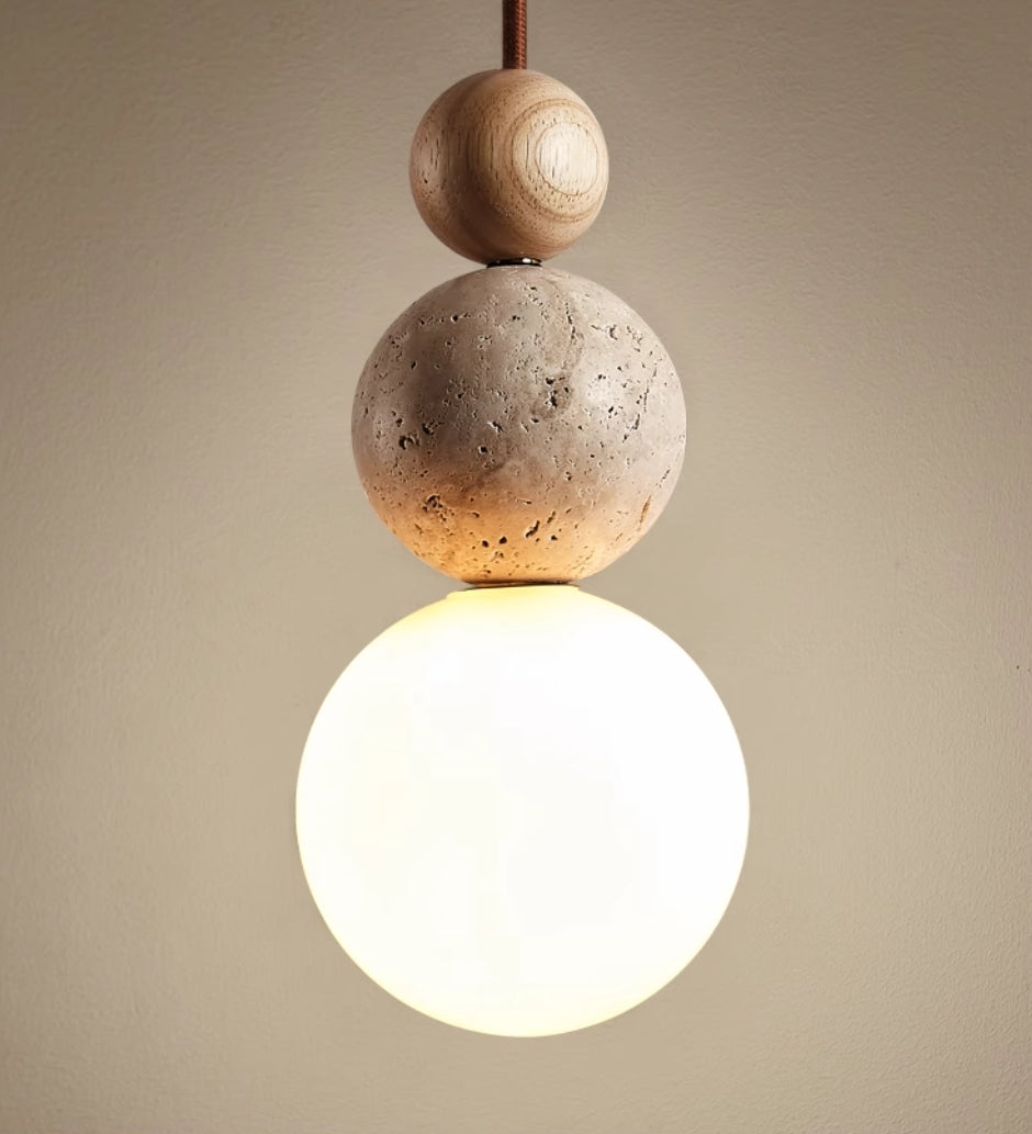 Modern Simple Style Rovenature Natural Lava Stone Pendant Light